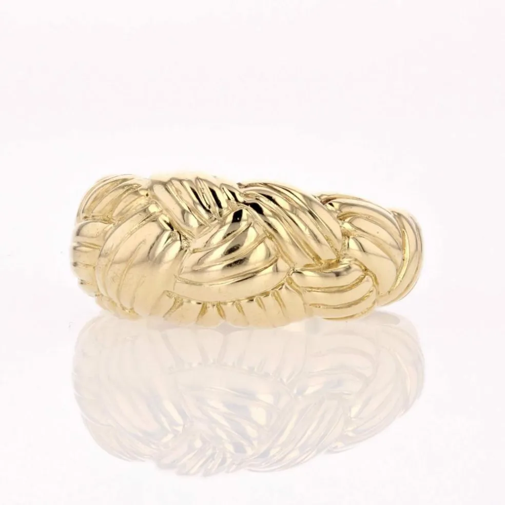Bague or jaune tressé