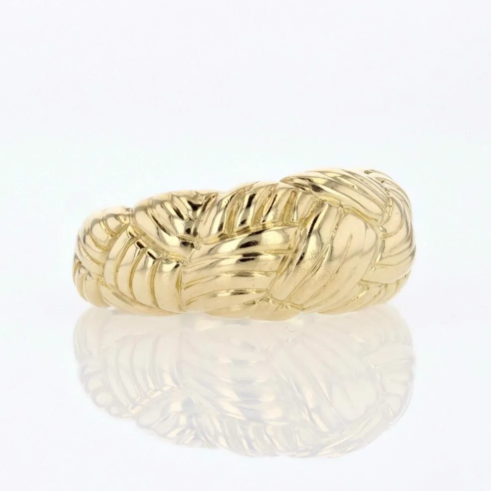 Bague or jaune tressé