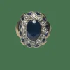 BAGUE OR 18K SAPHIRS ET DIAMANTS (T.50)