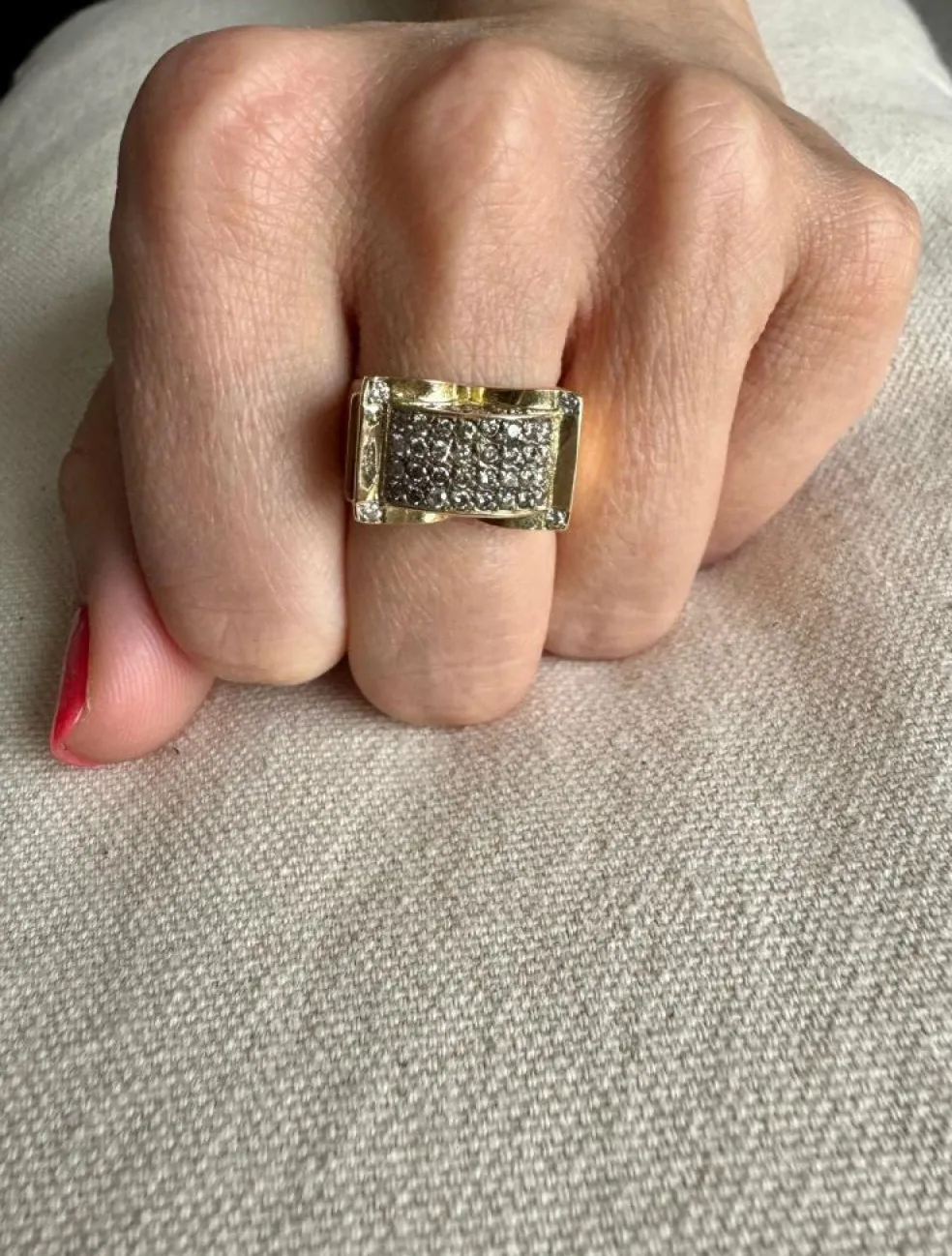 Bague or pavage 44 diamants