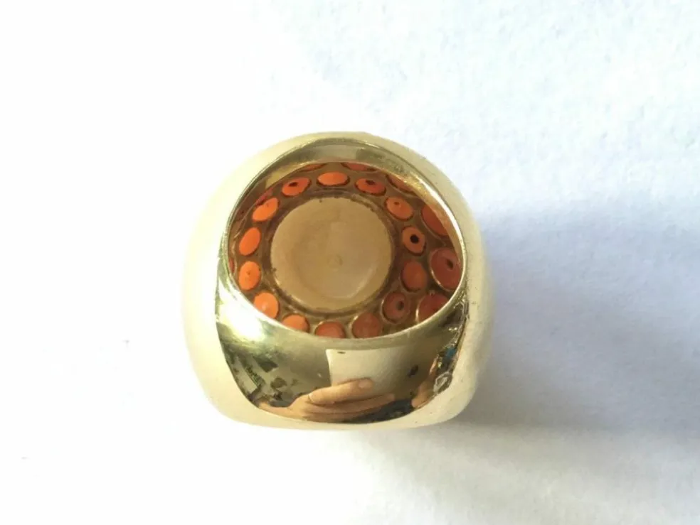Bague Or, perle & corail