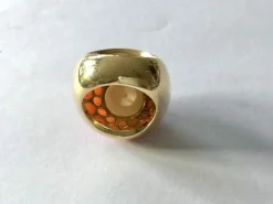 Bague Or, perle & corail