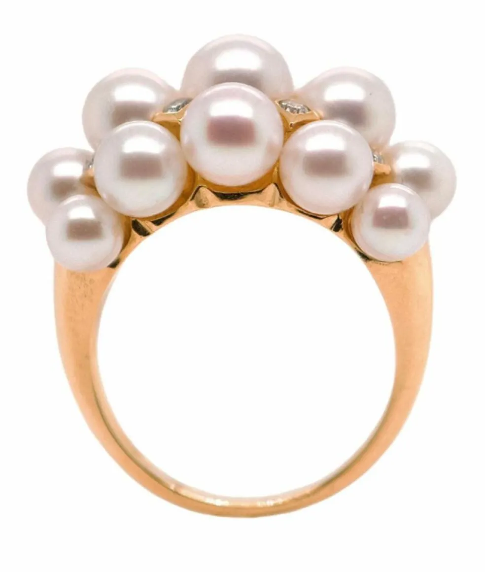 Bague Or Perles et Diamants