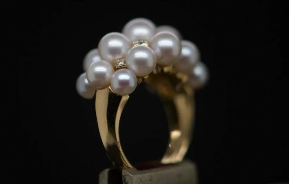 Bague Or Perles et Diamants