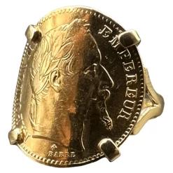 Bague or PIECE 20 francs NAPOLEON III
