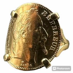 Bague or PIECE 20 francs NAPOLEON III