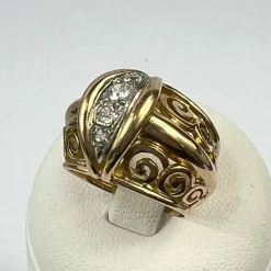 Bague Or Platine 4 Diamants