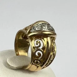 Bague Or Platine 4 Diamants