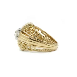 Bague Or, Platine Et Diamant