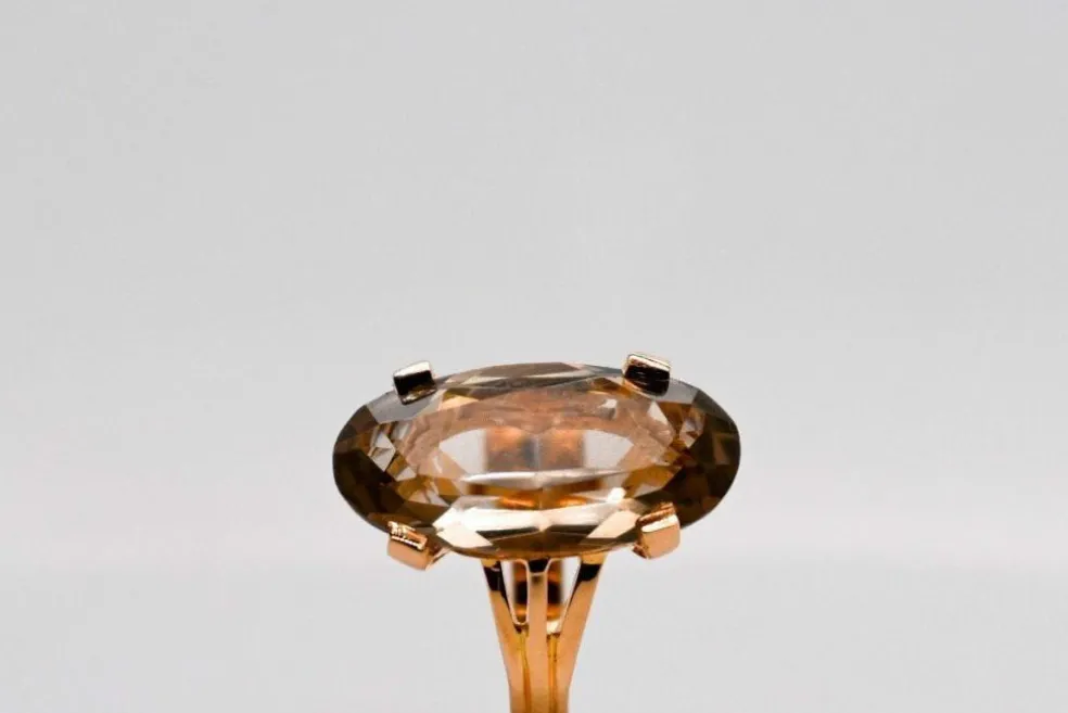 Bague Or Quartz Fumé