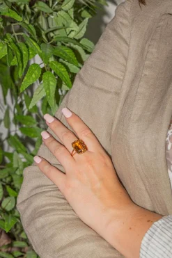 Bague Or rose Citrine