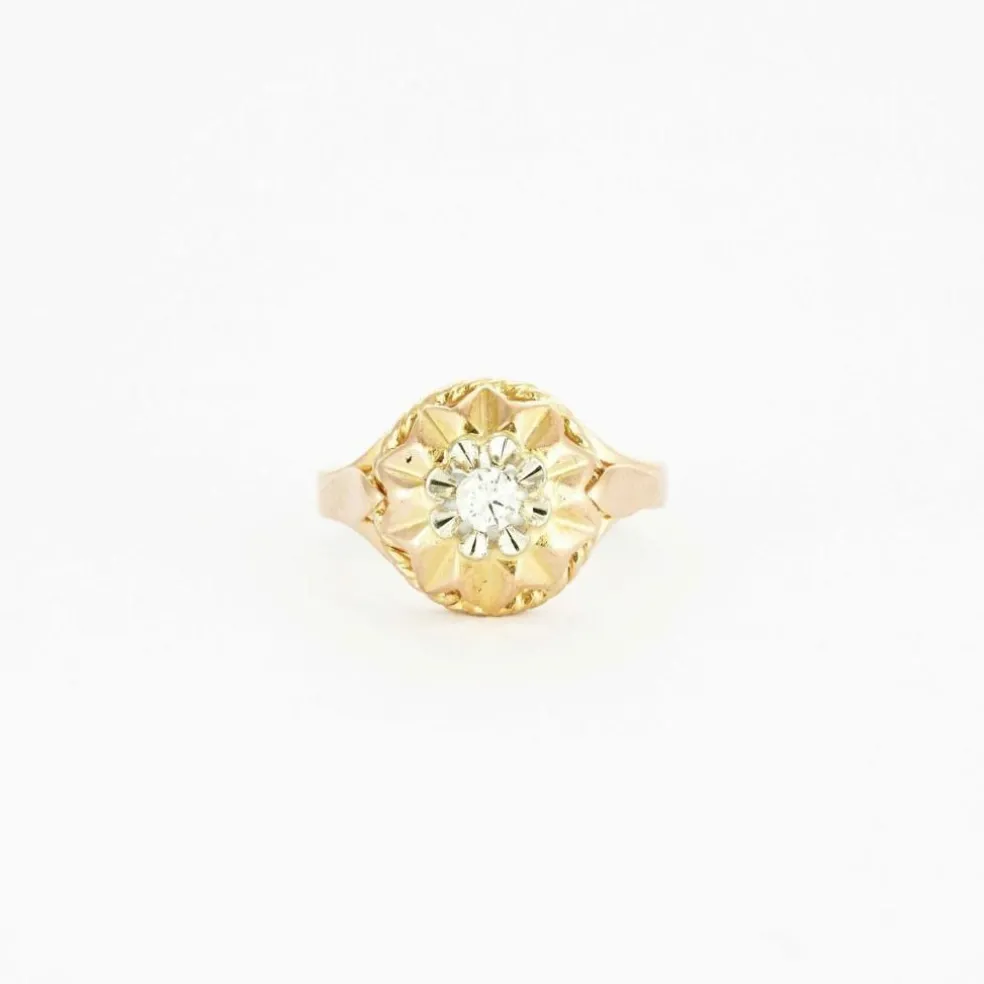 Bague or rose diamant