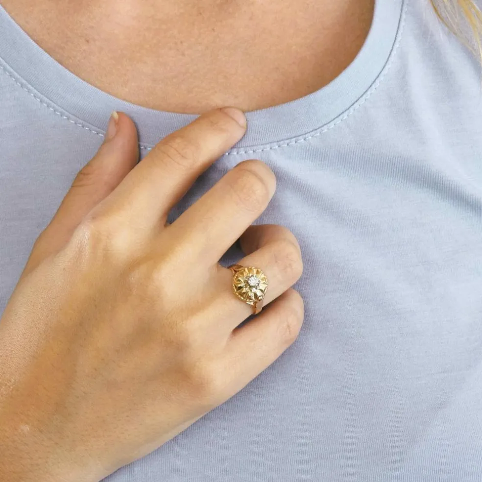 Bague or rose diamant