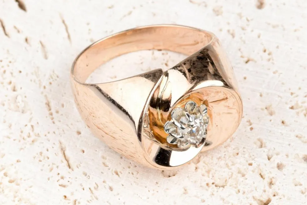 Bague or rose diamant