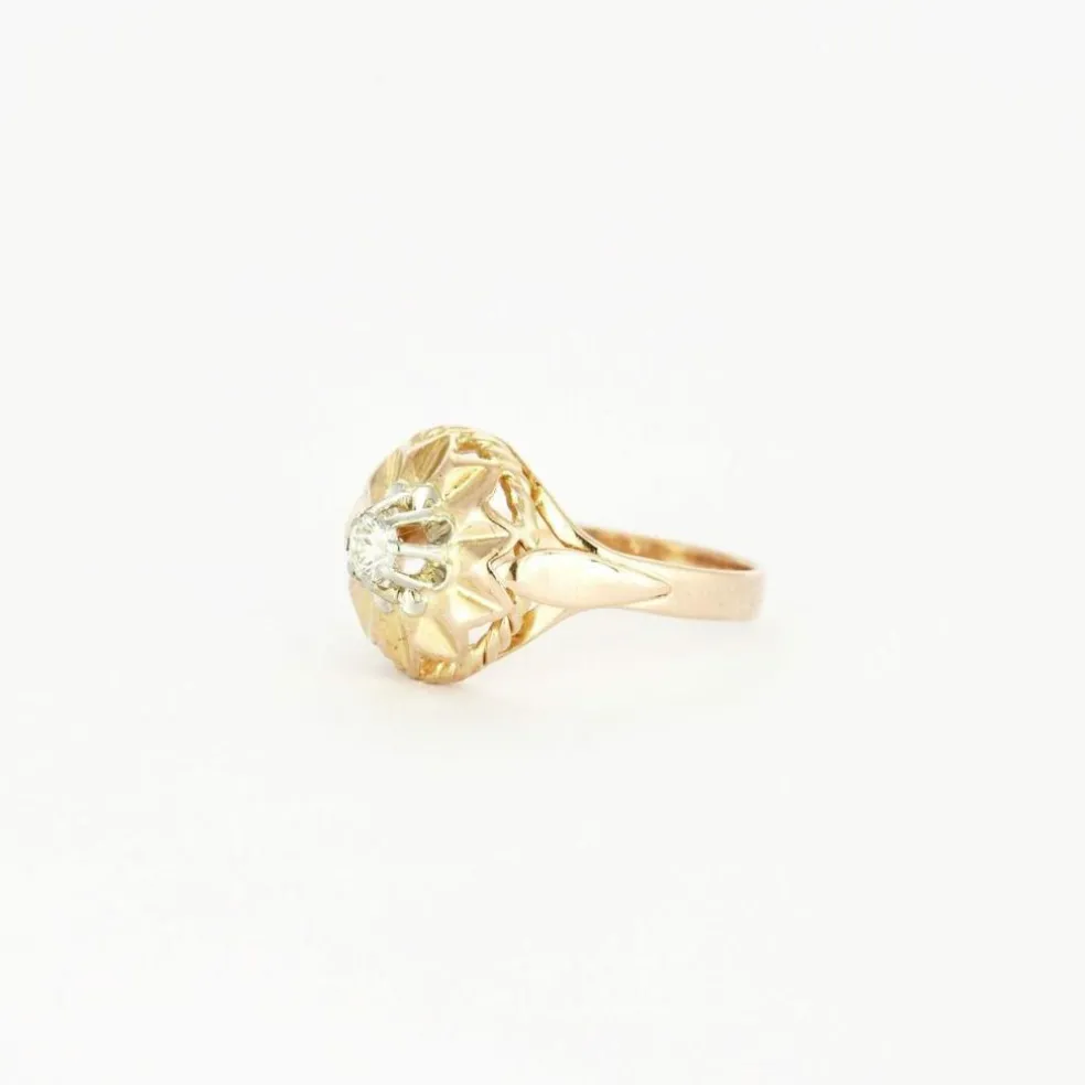 Bague or rose diamant