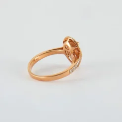 Bague or rose Diamant Poire