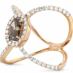 Bague or rose diamants