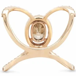 Bague or rose diamants