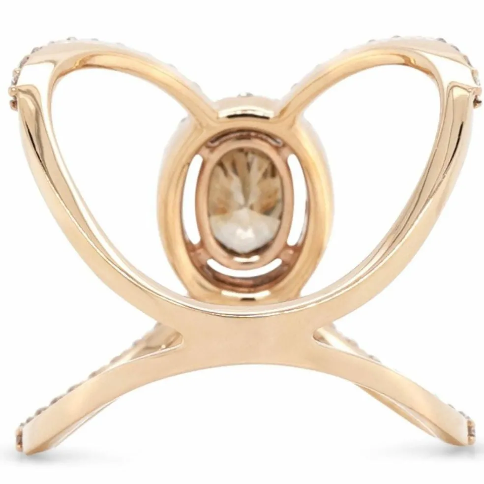 Bague or rose diamants