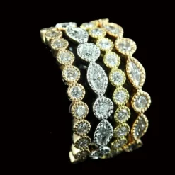 Bague or rose diamants
