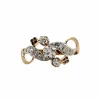 Bague or rose et blanc diamants ancienne