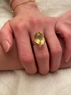 Bague Or rose et Citrine
