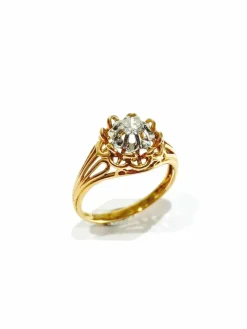 Bague or rose et diamant