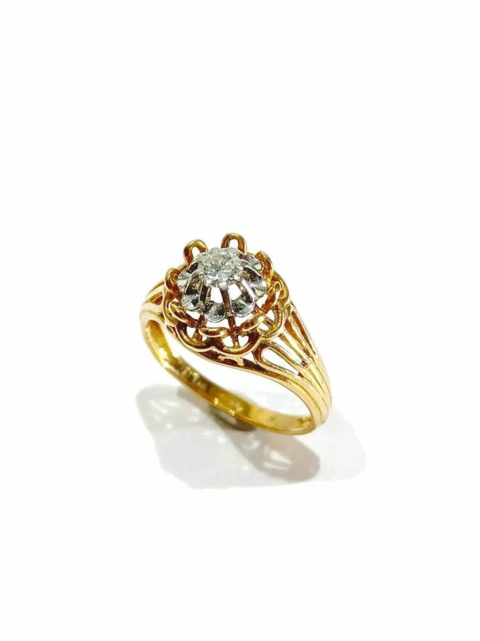 Bague or rose et diamant