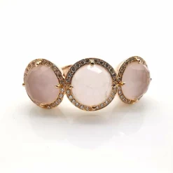 Bague or rose et diamants