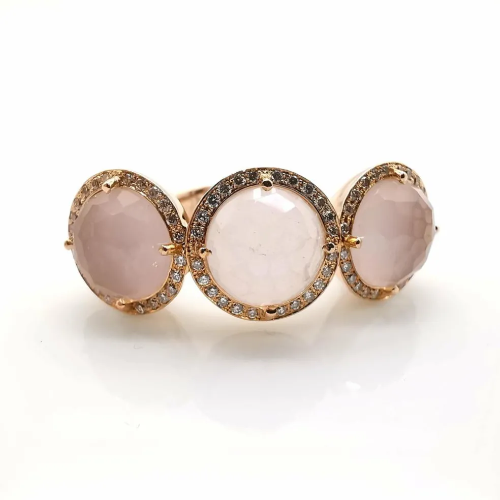 Bague or rose et diamants