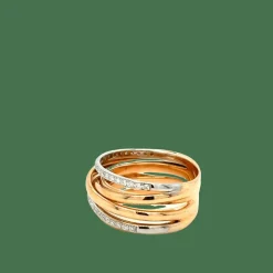 Bague or rose et diamants