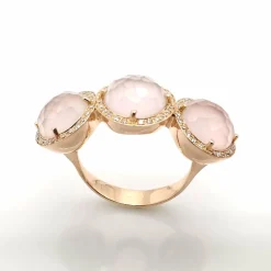 Bague or rose et diamants