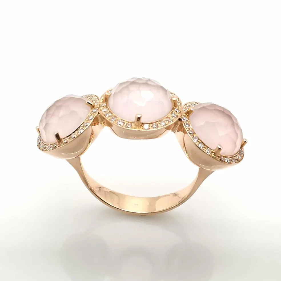 Bague or rose et diamants