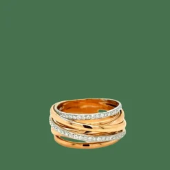 Bague or rose et diamants