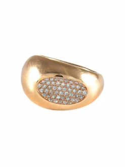 BAGUE OR ROSE JONC CREUX