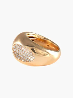 BAGUE OR ROSE JONC CREUX