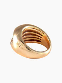 BAGUE OR ROSE JONC CREUX