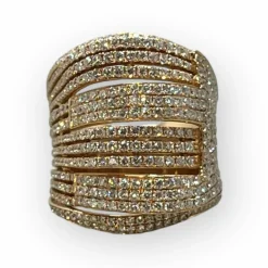 Bague or rose pavage diamants