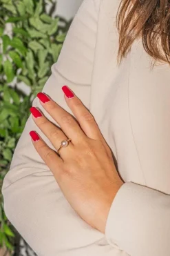 Bague Or rose Perle
