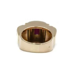 Bague or rose platine diamants et rubis