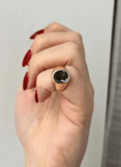 Bague or rose péridot, années 1960