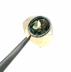 Bague or rose péridot, années 1960