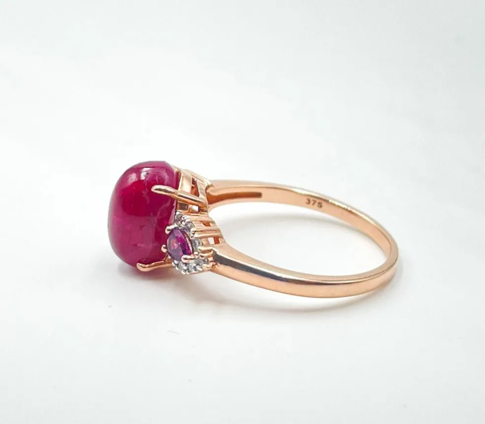 Bague Or rose Rubis Diamants Grenats