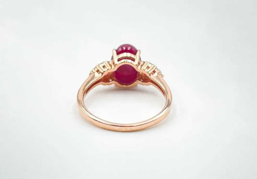 Bague Or rose Rubis Diamants Grenats