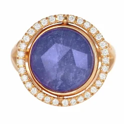 Bague Or Rose, Rubis et Diamants