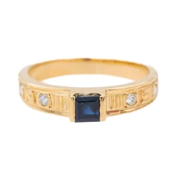Bague Or rose Saphir