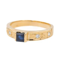 Bague Or rose Saphir