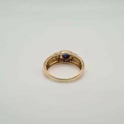 Bague or rose saphir et diamants