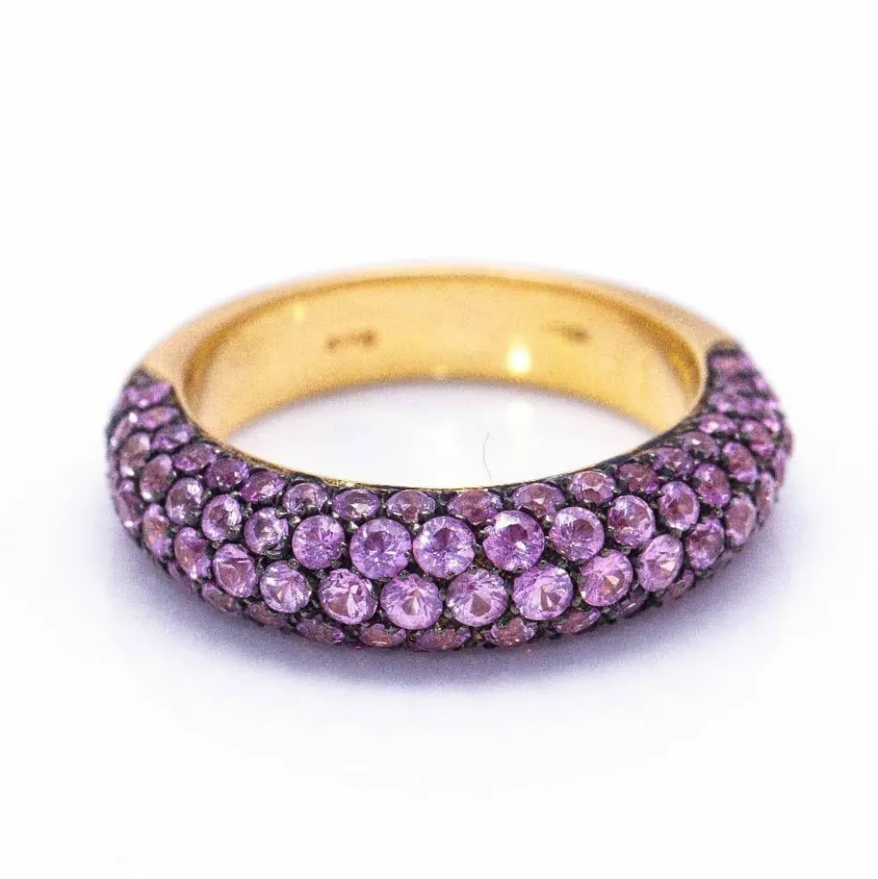 Bague Or rose Saphirs
