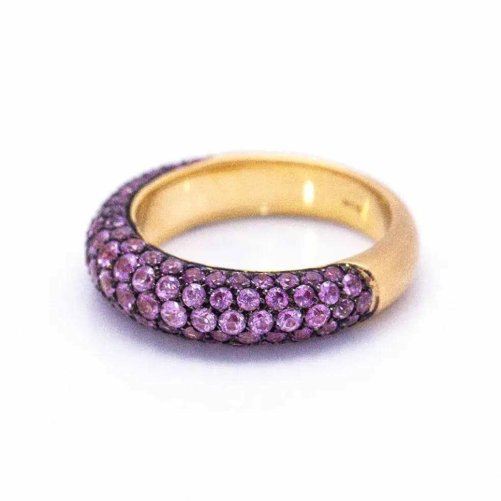 Bague Or rose Saphirs